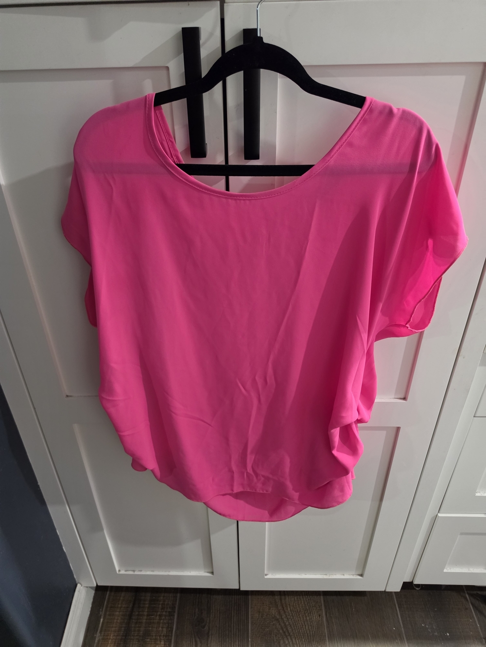 Libian Hot Pink Short Sleeve Blouse